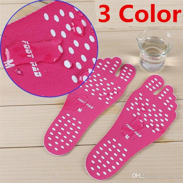 Hot 3color Sticker Shoes Stick on Soles Sticky Pads NAKEFIT for Feet beach sock waterproof Shoes Stick on Soles Sticky Pads home shoes I277