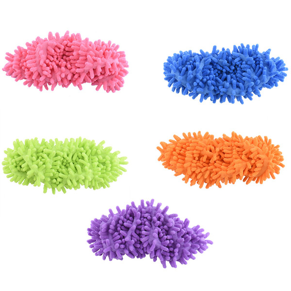 2pcs/pair Dust Microfibre Fabric Mop Slipper House Cleaner Lazy Floor Cleaning Foot Shoe Cover Free shipping by DHL