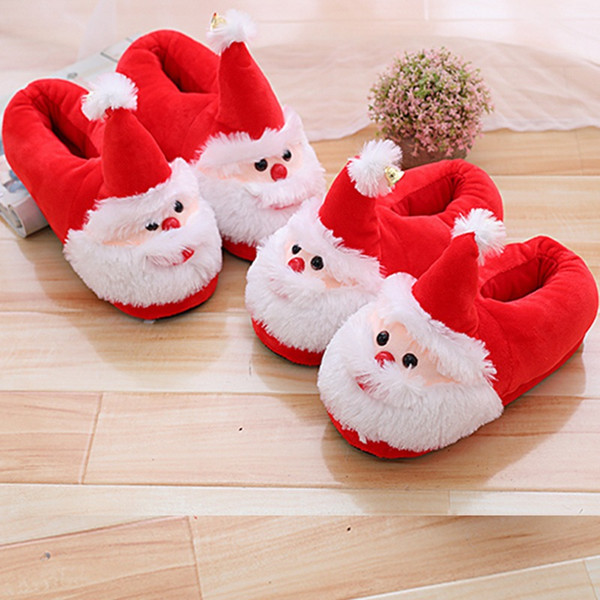 Indoor Floor Shoes Keep Warm New Lovely Christmas Slipper Soft Winter Santa Claus Plush Slippers For Children Adult 23ww C