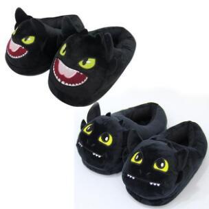 2pcs/pair Toothless Night Fury How To Train Your Dragon Indoor Slippers Plush Shoes Warm Winter Adult Slipper Home Shoes H051