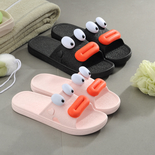 Summer New Big Eyes Big Mouth Cool Slippers Non-slip Waterproof Men and Women Bathroom Plastic Slippers Wholesale