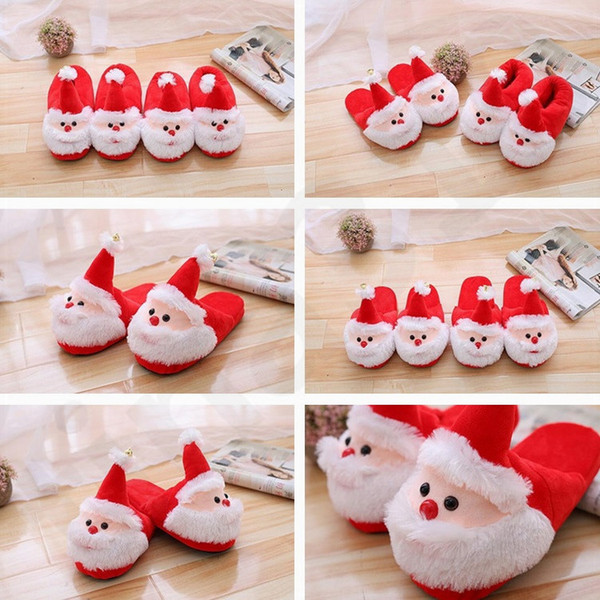 Santa Claus Shoes Home Children Cotton Slippers Indoor Thick Bottom Home Furnishing Winter Non-slip Cotton Slippers 2 Styles T7I754