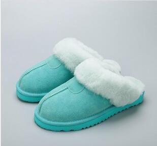 Free Shipping High quality 17 colors home wear 100% sheep wool skin slippers flat indoor slippers