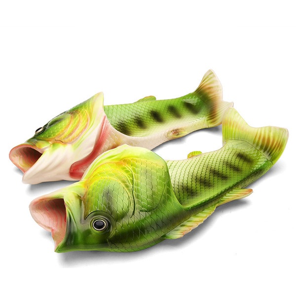 LettBao Trend Summer Shoes Men Fish Slippers Flip Flops Sandals Lightweight Beach Slippers Personality Women Shoes Plus Size 46