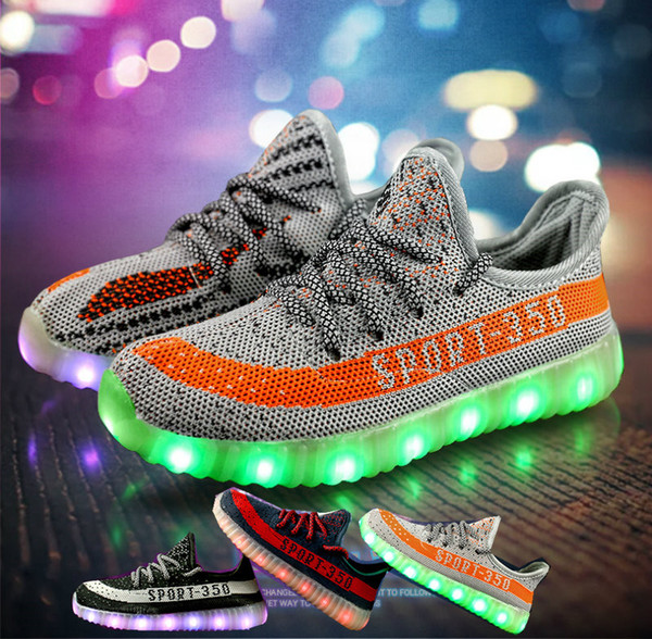 2018 spring and autumn new children's shining shoes LED colorful shoes boys and girls Korean version breathable casual shoes