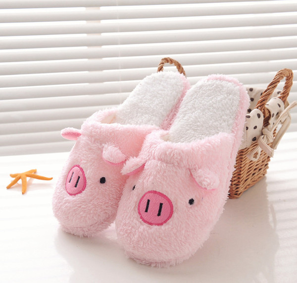 2018 New Lovely Women Flip Flop Cute Pig Shape Home Floor Soft Stripe Slippers Female Shoes Girls Winter Spring Warm Shoes