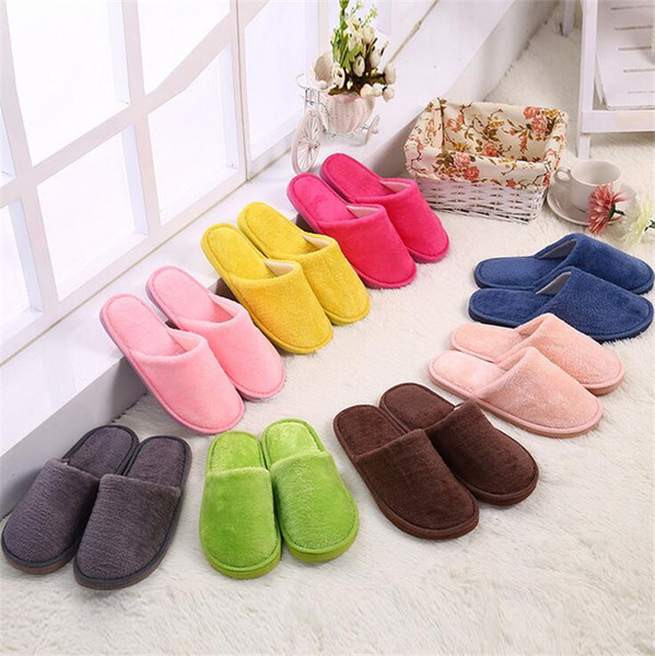 Indoor House Slipper Soft Plush Cotton Cute Slippers Shoes Non-Slip Floor Home Furry Slippers Women Shoes For Bedroom