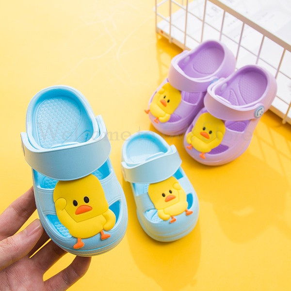 Children's little yellow duck garden shoes Baby Non-slip Cartoon Hole Shoes For Boys And Girls Free Shipping HT020