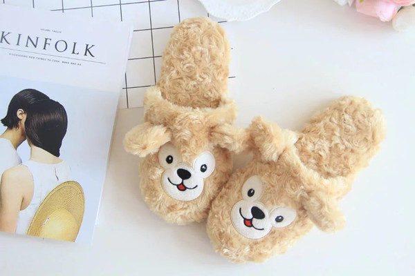 2019 Winter Women Home Slippers Cute Cartoon Pig Bear Woman Slippers Floor Soft Female Warm Shoes Flip Flop #N03