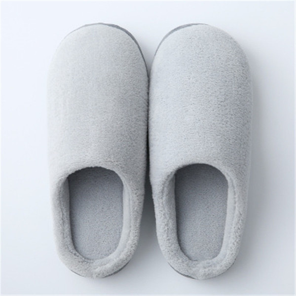 2018 cotton slippers female winter half bag with indoor couple home non-slip plush wool slippers men WEI05