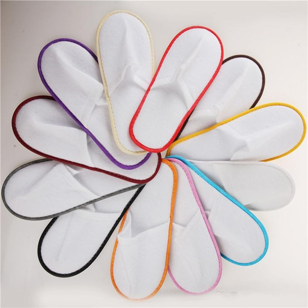 Hotel Travel Spa Disposable Indoor Non-woven Slippers home white sandals babouche travel shoes