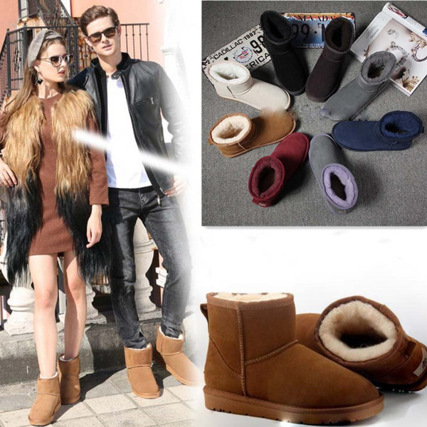 2018 brand Classic Genuine leather bailey bow snow boots 100% Wool Women Boots Warm winter shoes for woman Australia snow boots