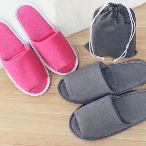 Disposable Folding Slippers Women Men Travel Business Trip Hotel Club Portable Home Guest Slippers With Bag