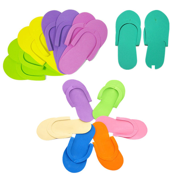 Soft Nail Disposable Slippers Flip Flop Foam Pedicure Foot Spas Separators Nails Art Beauty Slipper Random Color BH160