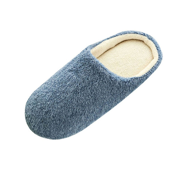 2019 Unisex Winter Home Floor Soft Men Indoor Slippers Outsole Cotton-Padded Shoes Home Slippers Short Plush Floor Bedroom Shoes