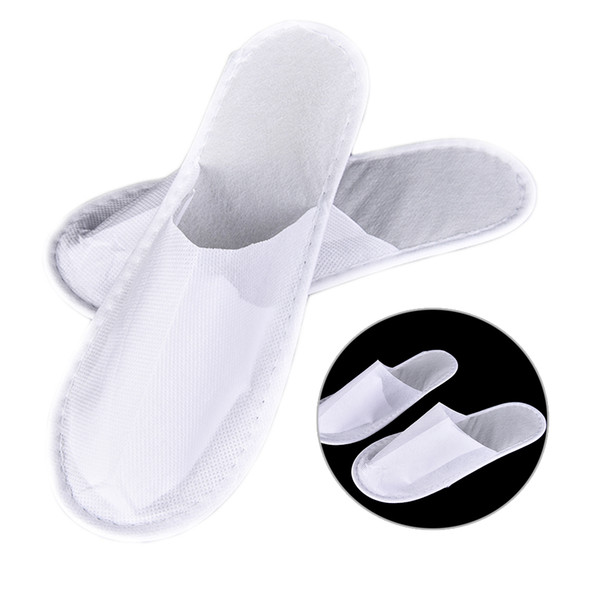 27*10.5~28*11cm Non-woven Business Hotel Travel Spa Disposable Slippers Home Guests White Shoes Indoor Bath Supplies