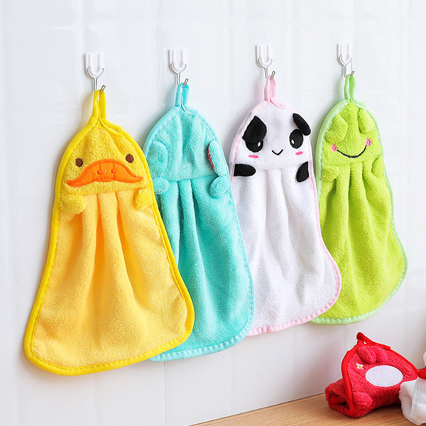 Hand Towel For Cartoon Super Soft Coral Velvet Towel Kitchen Cleaning Kitchen hanging absorbent rag Home Dishcloth Free DHL HH9-2104