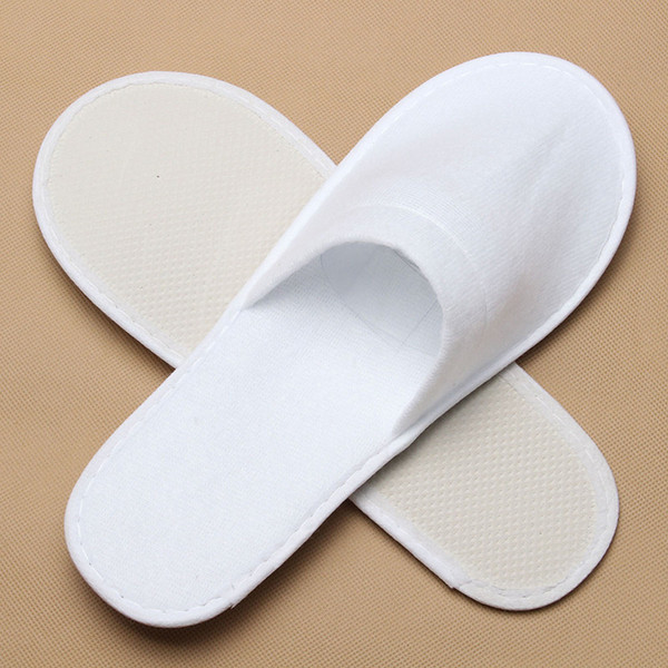 White 3CM Disposable Slippers Hotel Sandals Linen No Spinning Plush Holiday Travel Slippers Home Indoor White Sandals Slippers