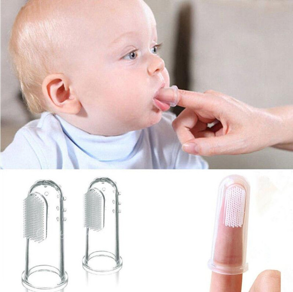 Toddler Baby Soft Silicone Finger Toothbrush Teether Cleaning Gum Massager Brush For Children Dental Care 3000pcs OOA5634