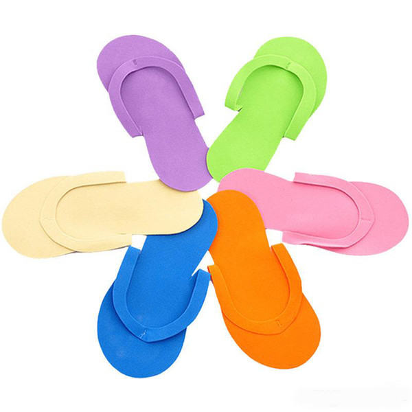 Pure Color Bathing Baboosh EVA Foam Salon Spa Babouche Disposable Pedicure Thong Slippers Portable Lightweight For Outdoor Travel 0 48yx ZZ