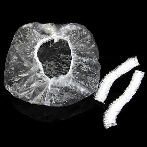 Disposable Shower Caps Hotel Home Bathroom One-off Shower Bathing Clear Hair Elastic Caps Spa Hair Salon Hats