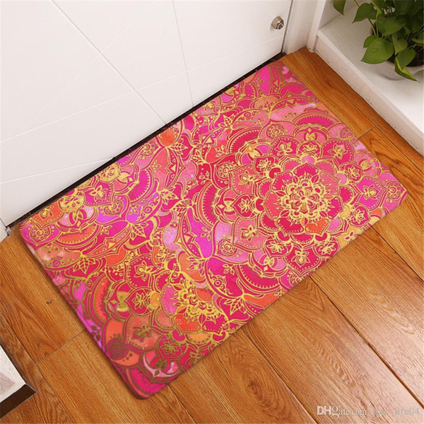 BeddingOutlet Bohemian Mandala Flower Carpet Polyester Rug Non-slip Floor Mat DoorMat For Bedroom Bathroom Kitchen Door II-255