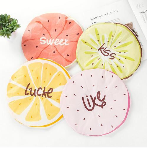 Fruit Waterproof shower bath cap women for baths and saunas lace elastic band cap spa women kids hair protective cap Thicken GB7
