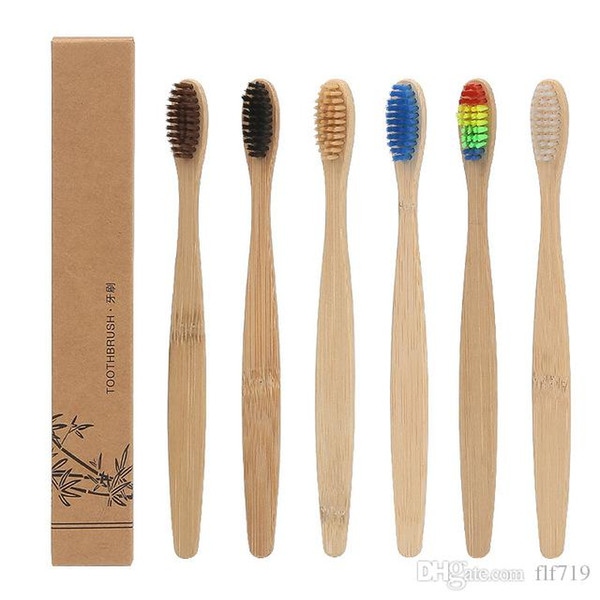 2019 Bamboo Toothbrush Bamboo Charcoal Toothbrush Soft Nylon Capitellum Bamboo Toothbrushes for Hotel Travel Tooth Brush free shipping