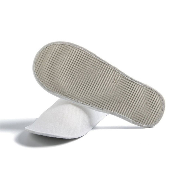 Disposable White Towelling Closed Toe Travel Hotel Slippers Spa Shoes Bathroom Sets Washroom Shower Bath Accessories