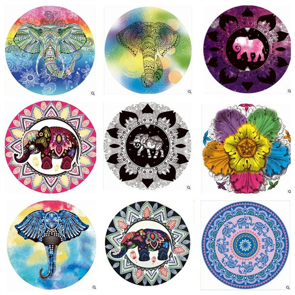 Hot sale 17 styles circular european style Beach towel Elephant Printed towel fashion comfortable Shawl T3I0308