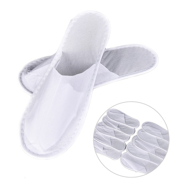 Non-Slip Hotel Travel Spa Disposable Slippers Home Guest Slippers white Polar Fleece Shoes Indoor Household Bathroom Accessories