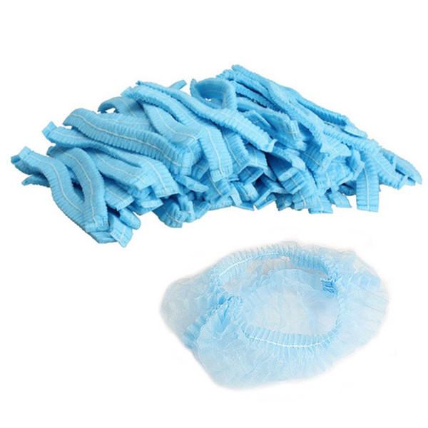 Disposable Hair Shower Cap Non Woven Pleated Anti Dust Hat Hotel Salon Supplies Set Blue Non-woven Bouffant Shower Caps