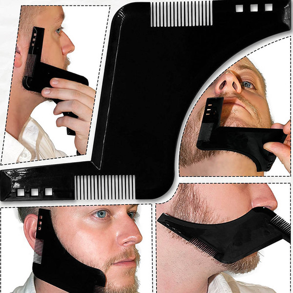 New Double-side Beard Shaping Styling Template Beard Comb Men Shaving Tools ABS Comb for Hair Beard Trim Template Combs