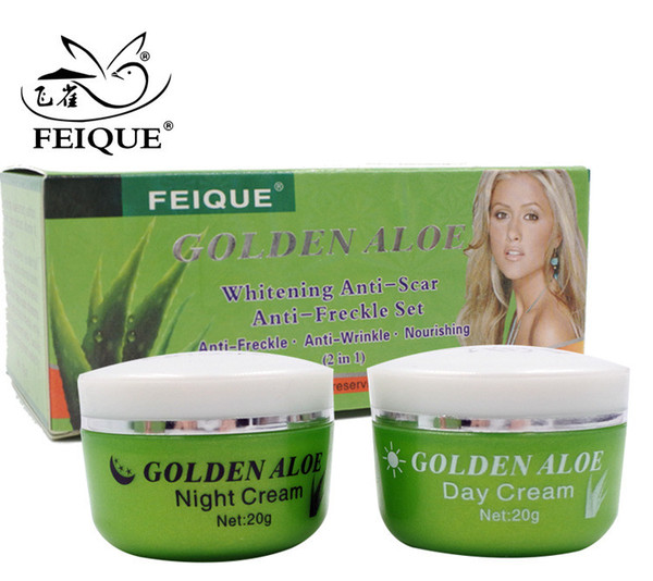 FEIQUE face care sets,three types,Aloe vera, papaya and plant DAY & NIGHT Creams, skin care Lemon Cream