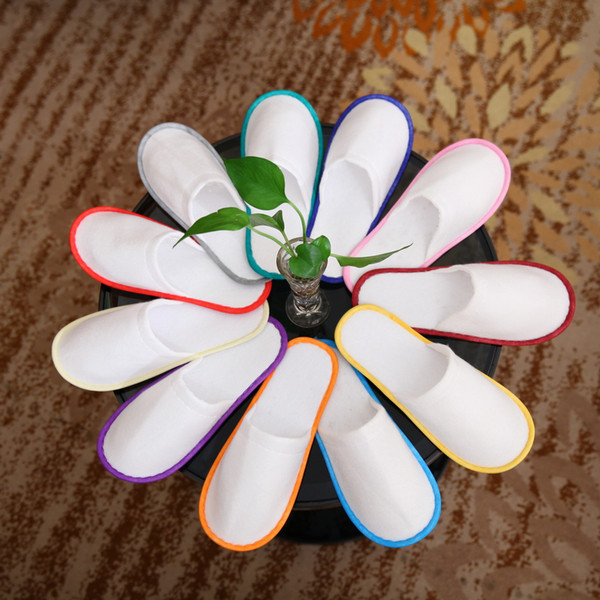 Wholesale Home Guest Shoes Multi-colors Breathable Soft Disposable Slippers Travel Hotel SPA Anti-slip Disposable Slippers DH0606