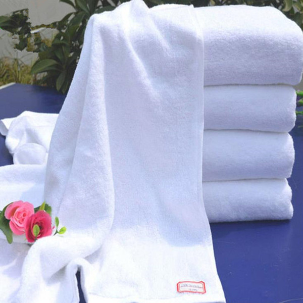 100% Cotton Hotel Guest House Bath Towels White Color Towel Soft Bathroom Supplies Unisex Usage Natural Safe Towels 70*140Cm