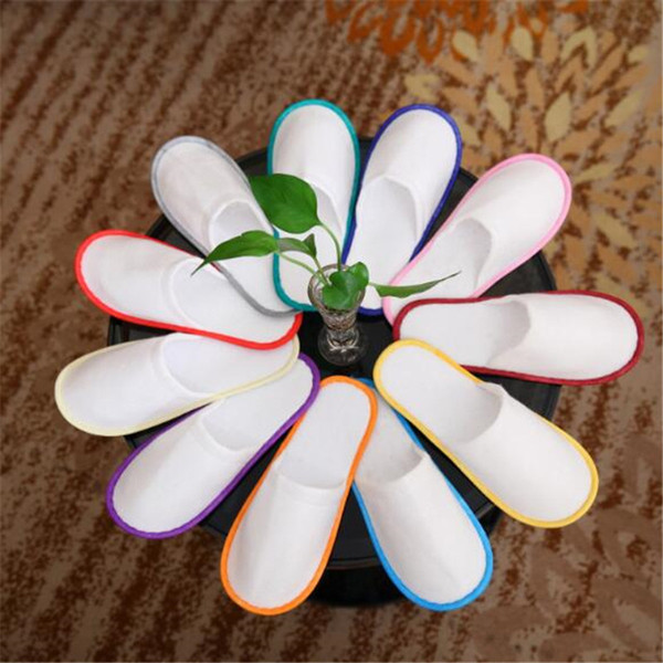 New Bath Supplies Hotel Travel Spa Disposable Indoor Non-woven Slippers home white sandals travel shoes free shipping