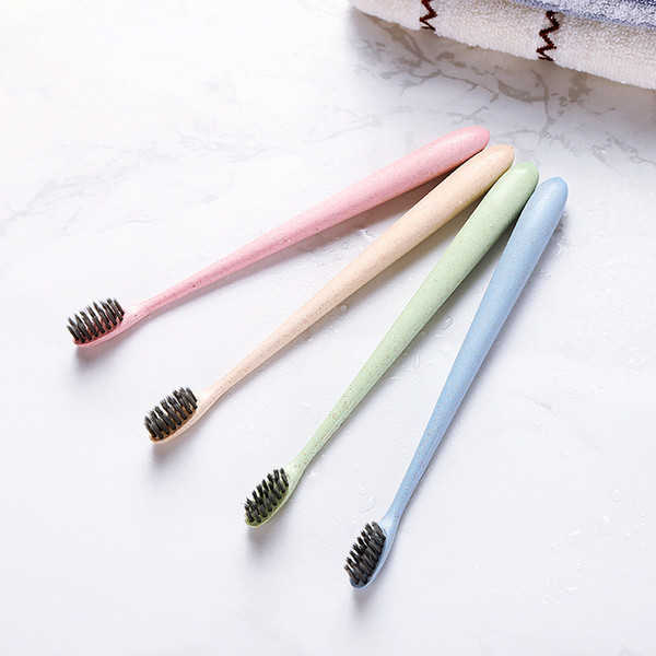 Ultra-fine soft hair environmentally friendly wheat straw bamboo charcoal toothbrush Family portable child household adult toothbrush