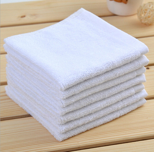 Wholesale towels, hotel cotton small square, pure white wash hand towel, thick cotton towel, free shipping