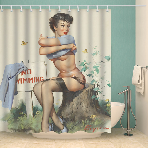 Marilyn Monroe Waterproof Polyester Shower Curtain Bath Decor Curtain With Hooks Ring