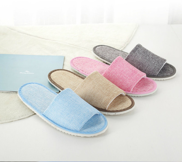 Disposable Slippers for Hotel Supplies for Bath Linen Material Comfortable and Good Quality in 4 Colors Free Shipping