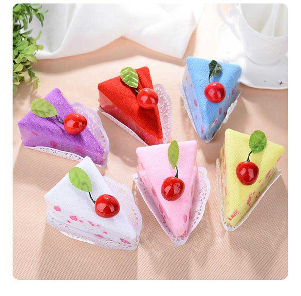 Lovely Cake Shape Towel Cotton Microfiber Baby Face Shower Valentine's Day Wedding Birthday Gift 20*20cm DHL