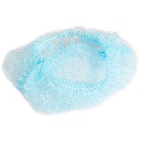 free shipping 100PCS Non-woven Disposable Shower Caps Pleated Anti Dust Hat Women Men Bath Caps for Spa Hair Salon Beauty Accessories