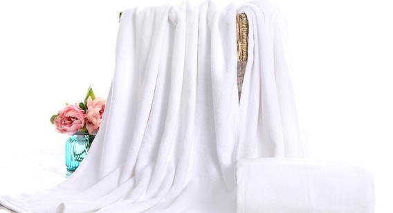 Factory wholesale white bath towel pure cotton to increase the thickness of adult 180 hotel sauna foot bath beauty salon towel