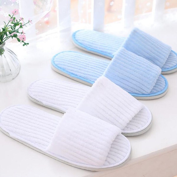 Comfortable Unisex Pure White SPA Slipper Open Toe Closed-toe Hotel Slippers Home Indoor Slippers for Guest