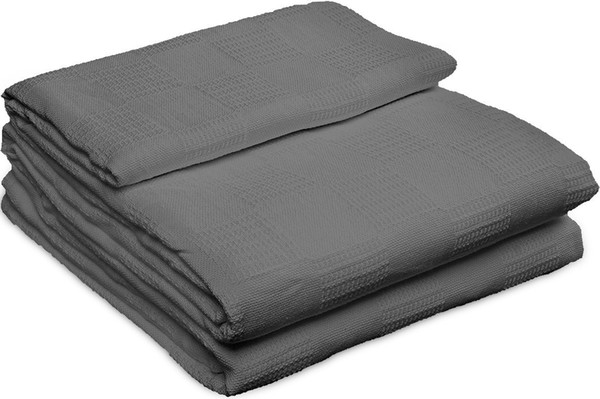 100% Premium Woven Cotton Blanket (Full/Queen, Smoke Grey) Breathable Cotton Throw Blanket and Quilt for Bed & Couch/Sofa