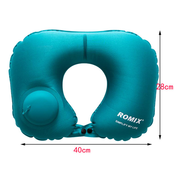 Brand New Custom Logo U-Shape Automatic Inflatable Travel Neck Pillow Car Air Inflatable Pillows Neck Cushion Travel Headrest Folding Pillow