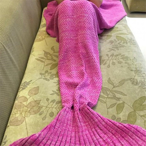 Mermaid Blanket Tail Adults Super Soft And Fashion Sleeping Bags Warm Handmade Knit Blanket