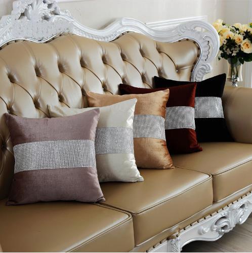 Shining Diamond Sofa Pillow Cover Velvet Fabric Cushion Cover Home Decor Throw Pillows Case for Living Room 45x45cm