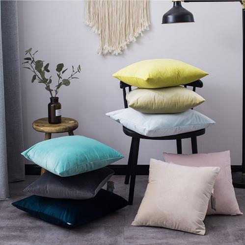 45x45cm Super Soft Velvet Cushion Cover Plain Solid Velour Pillow Cover Home Decor Pillow Case Hotel Bedding Throw Pillow